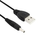 USB Male naar DC 3,5 x 1,35 mm voedingskabel, lengte: 1,2 m (zwart)