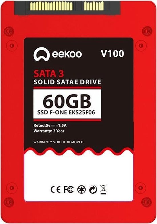 Let op type!! eekoo F-ONE 60GB SSD SATA 3 0 6Gb/s 2 5 inch TLC Solid State  harde... | bol.com