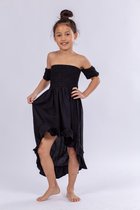 Kinder maxi jurk, Zwart, Our Little Pearls, maat one size, super stretch Maxi-dresses