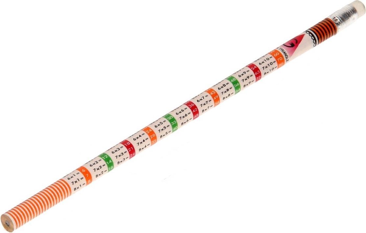 Lg-imports Potlood Rekentafels Junior 19 Cm Hout Oranje