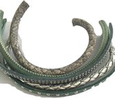 Petra's Sieradenwereld - Zelfmaakset leren armband met bedels groen (10)