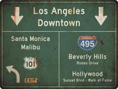 Signs-USA Verkeersbord - Amerika - Los Angeles-Hollywood - grunge - Wandbord - 60 x 45 cm