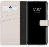 Huawei P Smart (2020) Hoesje met Pasjeshouder - Selencia Echt Lederen Booktype - Lichtgrijs