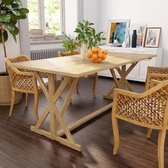 Eettafel Massief Hout 180x90 (Incl LW3D Klok)) - Dineertafel - Eet tafel - Eetkamertafel - Woonkamer tafel