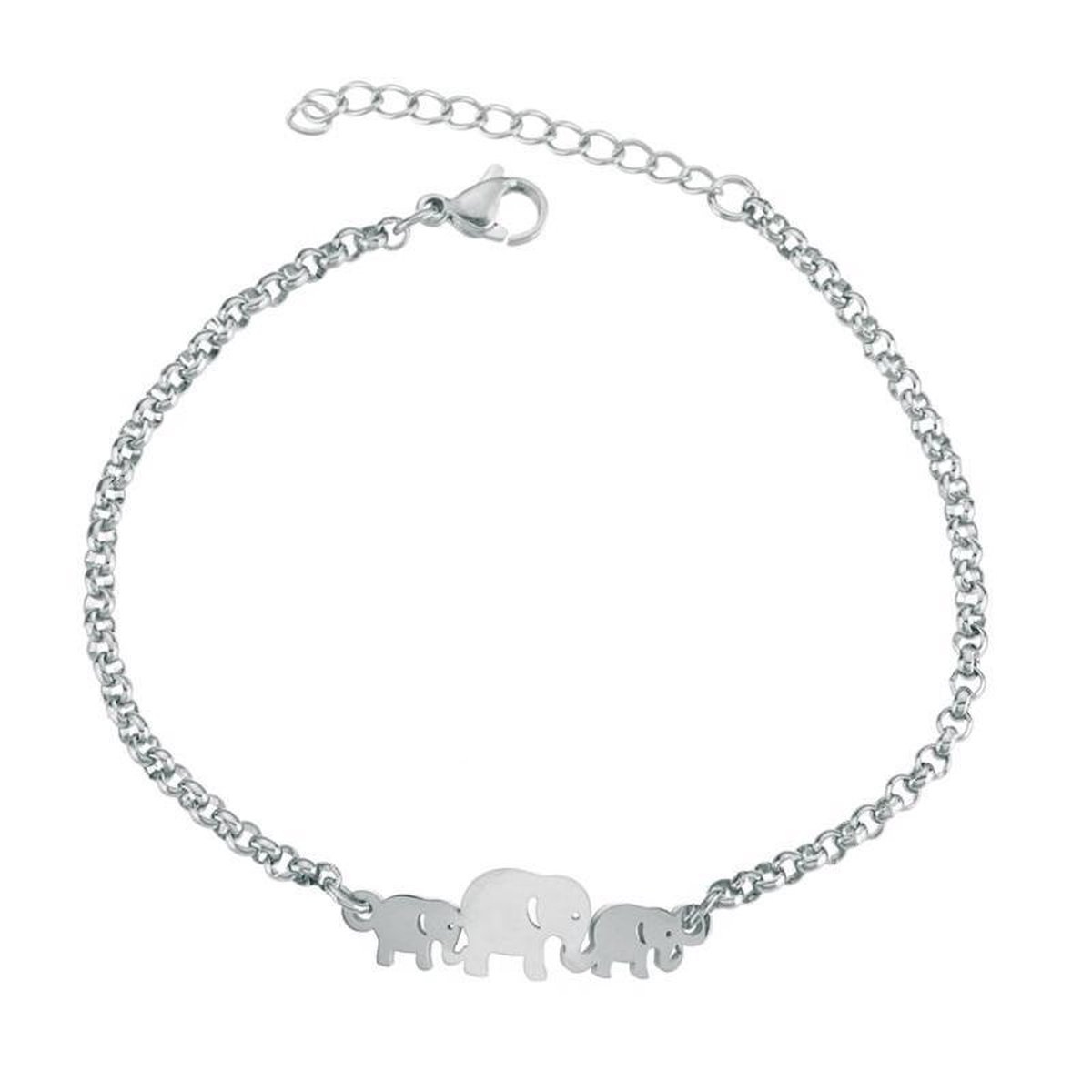 24/7 Jewelry Collection Olifant Armband - Olifanten Kudde - Olifantje - Zilverkleurig - Amodi