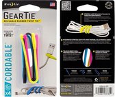 Nite Ize Gear Tie Cordable 6 "- 4 Pièces Mélanger les couleurs - Attache de câble réutilisable