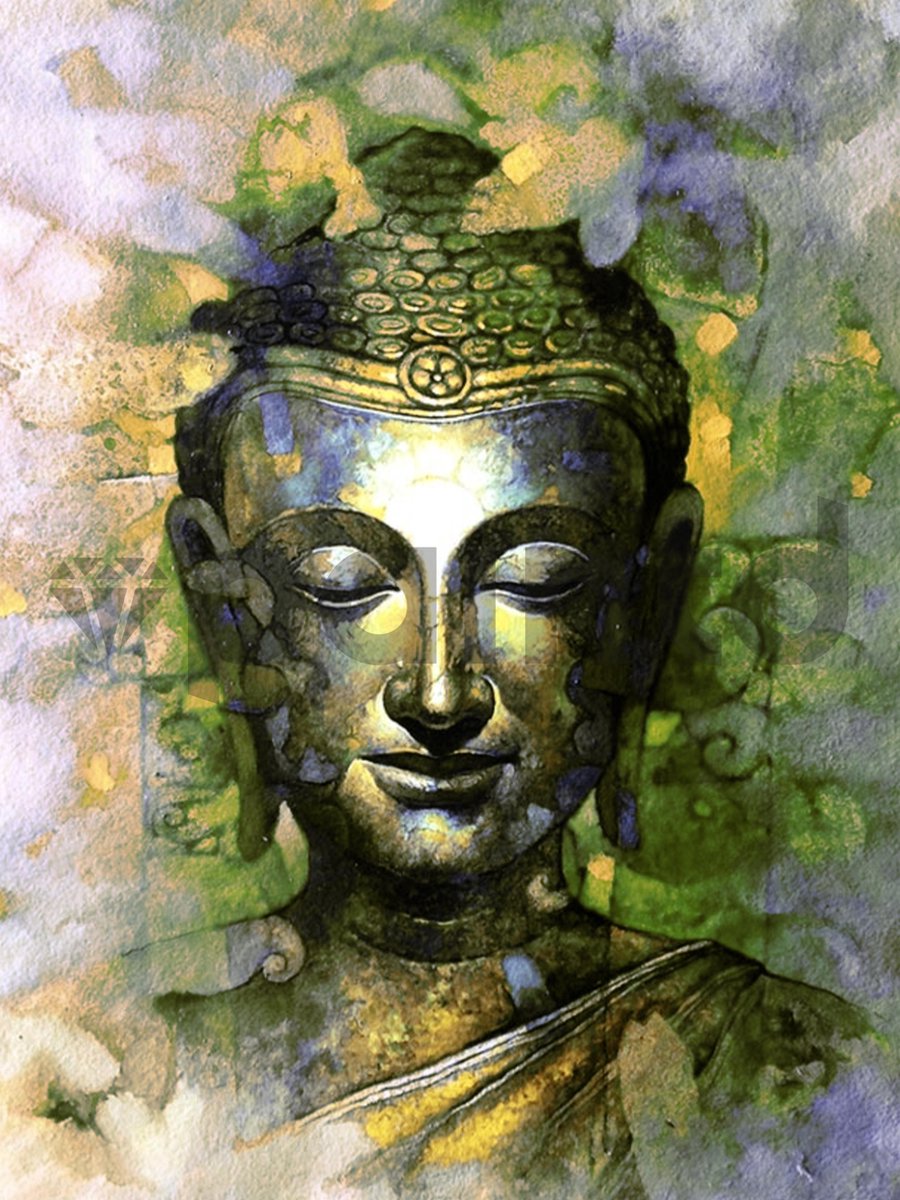 Paintd Diamond Painting Volwassenen Kinderen - Buddha Groen Natuur - 30x40 - Vierkante steentje