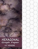 Hexagon Graph Paper Large: Notebook of 1/2 Inch Hexagons - 0.5'' Grids - Red Marble