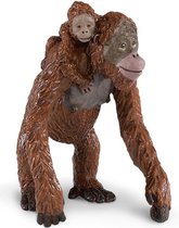Safari Speeldier Orang-oetan Met Baby Junior 7,5 X 9 Cm Bruin