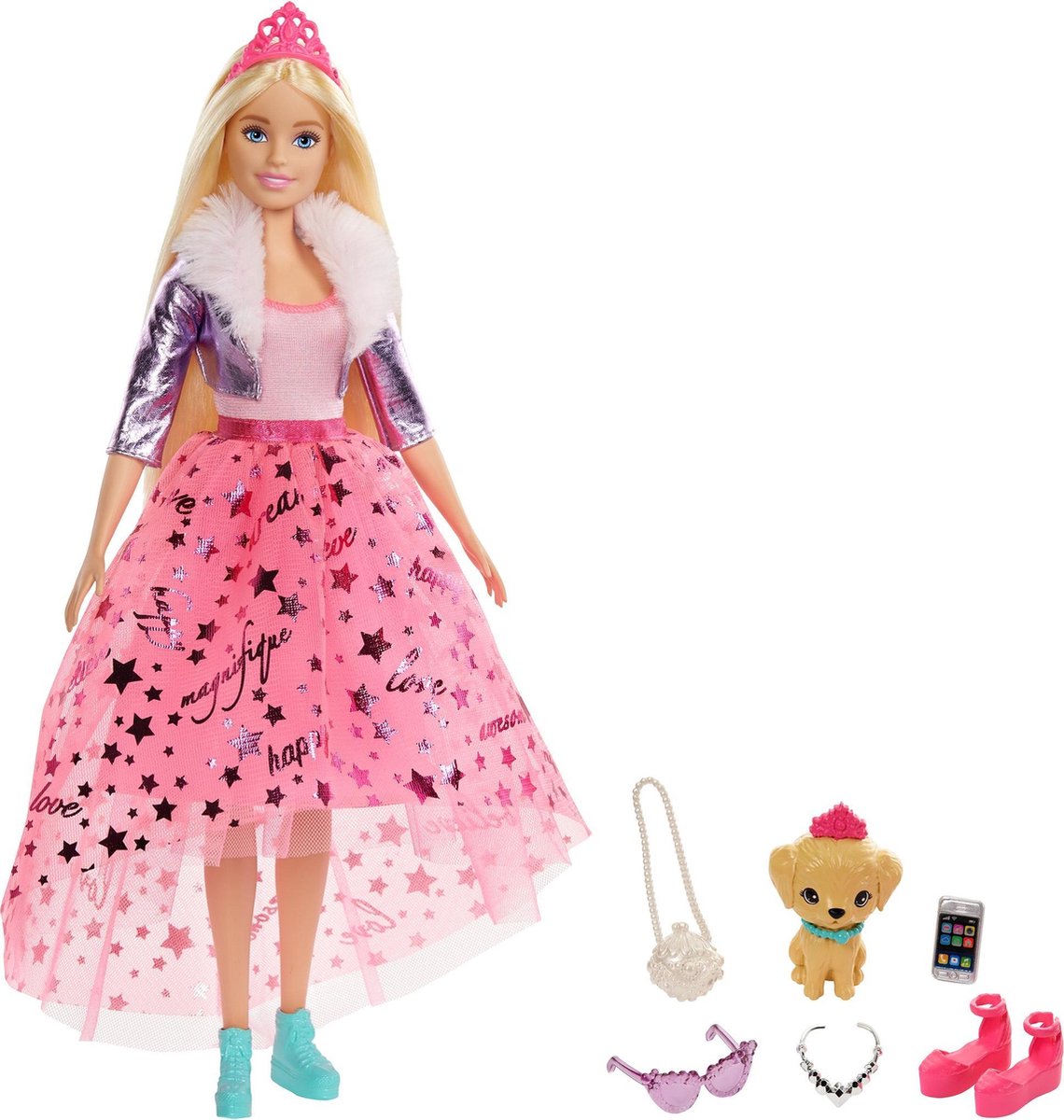 Barbie Princess Adventure Prinsessen Barbie Pop met Modieuze Accessoires - Barbie