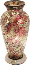 Mozaiek Vaaslamp - Mozaiek Lamp - Amber-Red