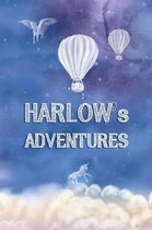 Harlow's Adventures: A Softcover Personalized Keepsake Journal for Baby, Cute Custom Diary, Unicorn Writing Notebook with Lined Pages