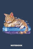 Notebook: Notebook with Cat 6 x 9 inch blank -- 120 pages -- Cute Kitten - Watercolor - Notebook - Notepad - Journal - Scratchpa