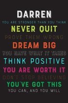 Darren You Are Stronger Than You Think Never Quit Prove Them Wrong Dream Big You Have What It Takes Think Positive You Are Worth It Dont Stop Believin