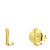 Lucardi Dames Goldplated oorbellen letter - Oorbellen - Cadeau - Staal - Goudkleurig