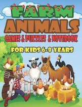 The farm animals for kids Games, puzzles and notebook
