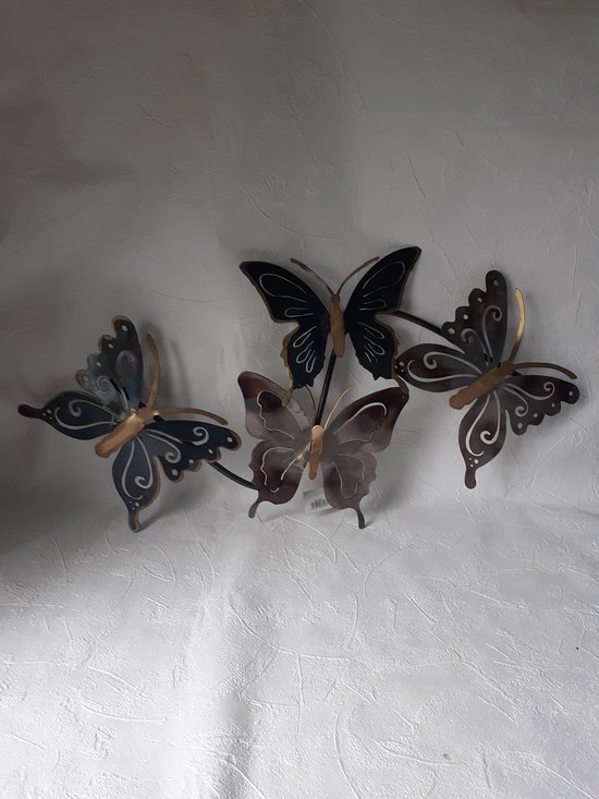 Email schrijven Wetenschap daar ben ik het mee eens M&N beeld ijzeren vlinders voor aan de muur 72x36x4 | bol.com