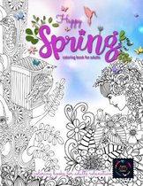 Happy spring coloring book for adults