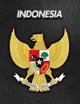 Indonesia: Coat of Arms - Composition Book 150 pages 8.5 x 11 in. - Wide Ruled - Writing Notebook - Lined Paper - Soft Cover - Pl