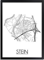 DesignClaud Stein Plattegrond poster A3 + Fotolijst zwart