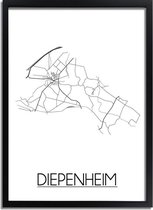DesignClaud Diepenheim Plattegrond poster A2 + Fotolijst zwart