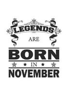 Legends Are Born In November: Notizbuch, Notizheft, Notizblock - Geburtstag Geschenk-Idee f�r Legenden - Karo - A5 - 120 Seiten