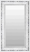 Barok Spiegel Wit Zilver 47x97 cm – Neele – Chique Brocante Spiegel – Zilveren Wandspiegel – Unieke spiegel met zilveren lijst – Perfecthomeshop