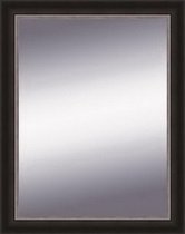Spiegel Zwart Zilver Modern 64x84 cm – Johanna – Spiegel Zilveren Lijst – Design Wandspiegel Hal – Zwarte Wandspiegel – Perfecthomeshop