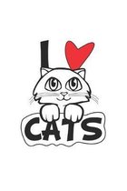 Cats: Notizbuch, Notizheft, Notizblock Geschenk-Idee f�r Katzen Fans Karo A5 120 Seiten