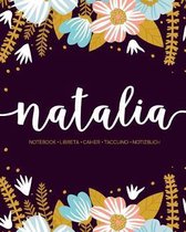 Natalia: Notebook - Libreta - Cahier - Taccuino - Notizbuch: 110 pages paginas seiten pagine: Modern Florals First Name Noteboo
