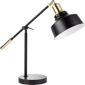 BRILLIANT lamp Sutherland tafellamp zwart mat / geborsteld messing | 1x A60, E27, 25W, geschikt voor standaardlampen (niet inbegrepen) | Schaal A ++ tot E | Met snoerschakelaar