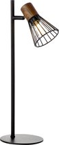BRILLIANT lamp Manama tafellamp hout donker / zwart mat | 1x D45, E14, 28W, geschikt voor vallampen (niet inbegrepen) | Schaal A ++ tot E | Met snoerschakelaar