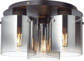 BRILLIANT lamp Beth plafondlamp 35 cm zwart / rookglas | 3x A60, E27, 60W, gf normale lampen niet gespecificeerd | Geschikt voor LED-lampen | Dimbaar bij gebruik van geschikte lampen