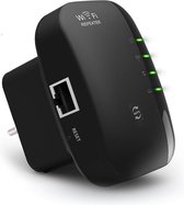 Gymston WiFi Versterker Stopcontact - Met Internet Kabel - Zwart