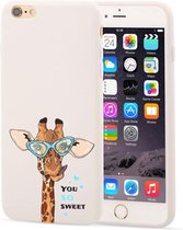Apple Iphone 6 / 6S Wit siliconen hoesje You so sweet (giraf)