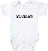 Rompertjes baby met tekst - Bad Hair Day - Romper wit - Maat 62/68