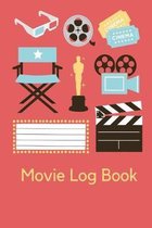 Movie Log Book: Red film studies movie log book lined paperback jotter notebook