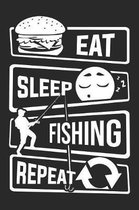 Eat Sleep Fishing Repeat: Blank Sketch Paper Notebook with frame for People who like Humor Sarcasm