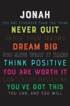 Jonah You Are Stronger Than You Think Never Quit Prove Them Wrong Dream Big You Have What It Takes Think Positive You Are Worth It Dont Stop Believing