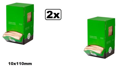 NatureStar wegwerp houten roerstaafjes 14 cm BIO 1000 stuks in handige hygiënische