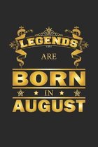 Legends Are Born In August: Notizbuch, Notizheft, Notizblock - Geburtstag Geschenk-Idee f�r Legenden - Karo - A5 - 120 Seiten