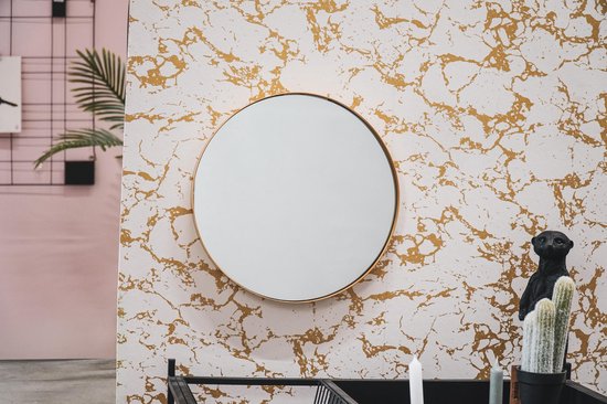 Ronde Metalen Spiegel-Goud-40cm-Housevitamin