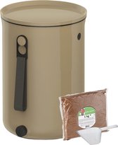 Skaza Bokashi Organko 2 | Bac à compost de cuisine renommé en plastique recyclé | 9,6 L. | Kit de démarrage pour déchets de cuisine et compostage | avec son EM 1 kg | Couleur