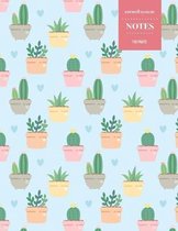 Cornell System Notes 110 Pages: Cactus Notebook for Professionals and Students, Teachers and Writers - Succulent Llama Pattern