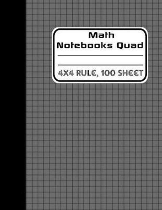 math notebooks quad 4x4 rule, 100 sheets(Cover Black) Math Notebook 9781691531073