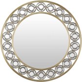 Ronde Spiegel Goud & Zilver 80x80 cm – Dubai – Tijdloos Gouden Spiegel Groot – Gouden Lijst – Spiegel Hal – Perfecthomeshop