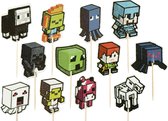 Minecraft |24 stuks|cupcake - cupcake decoratie - cupcake versiering - cupcake toppers - taart decoratie - taartversiering