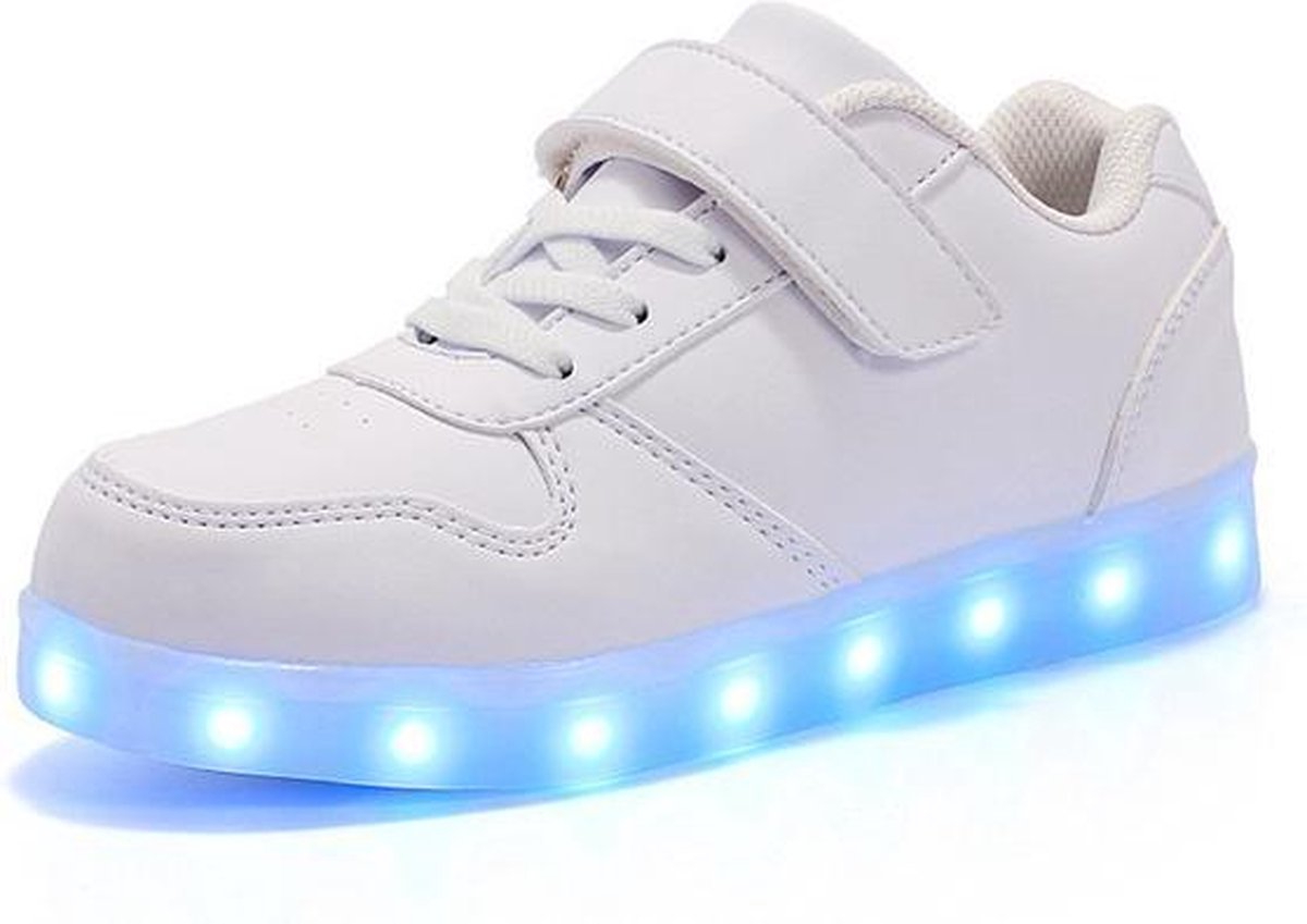 vliegtuigen Paleis schaak Kinder schoenen met lichtjes - Lichtgevende led schoenen - Wit - Maat 25 |  bol.com