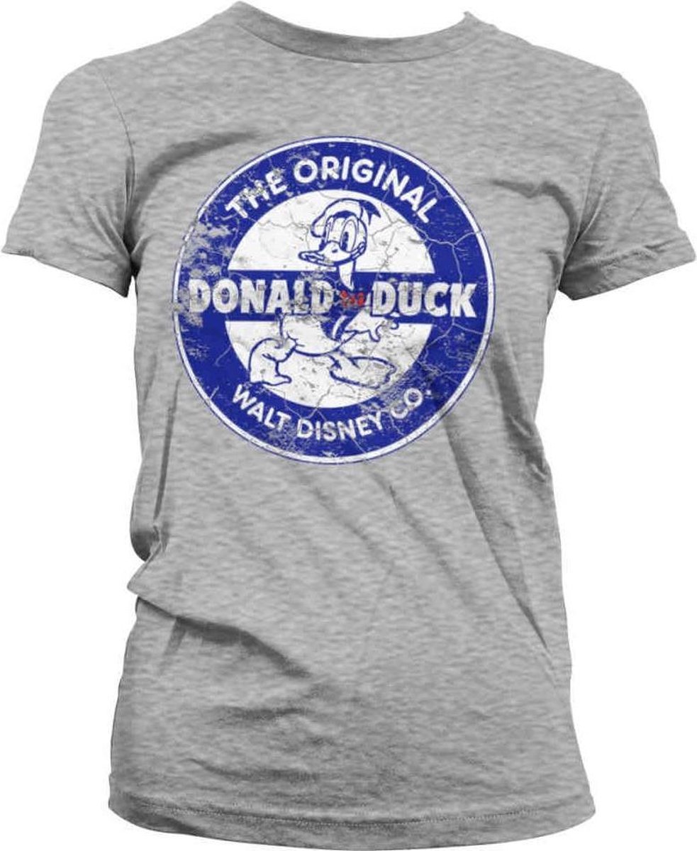 Disney Donald Duck Dames Tshirt -M- Vintage Grijs