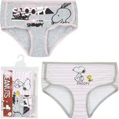 2 Pack Meisjes slips - Snoopy - Grijs-Roze - 6/8 jaar